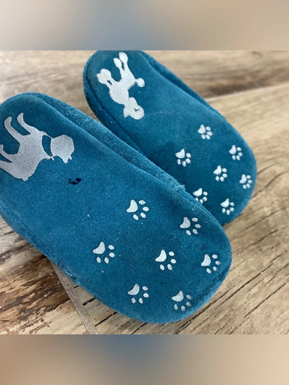 Teal Blue Suede Baby Crib Shoes Brogue Oxford Velcro Soft Sole Size 2